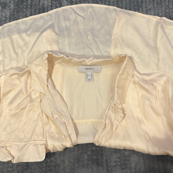 Forever 21 Relaxed Sheer Silk Blouse - Picture 2 of 4